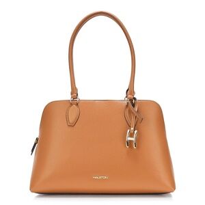 Brand New Halston Luxurious Quincy Signature Logo Top Zip Tote